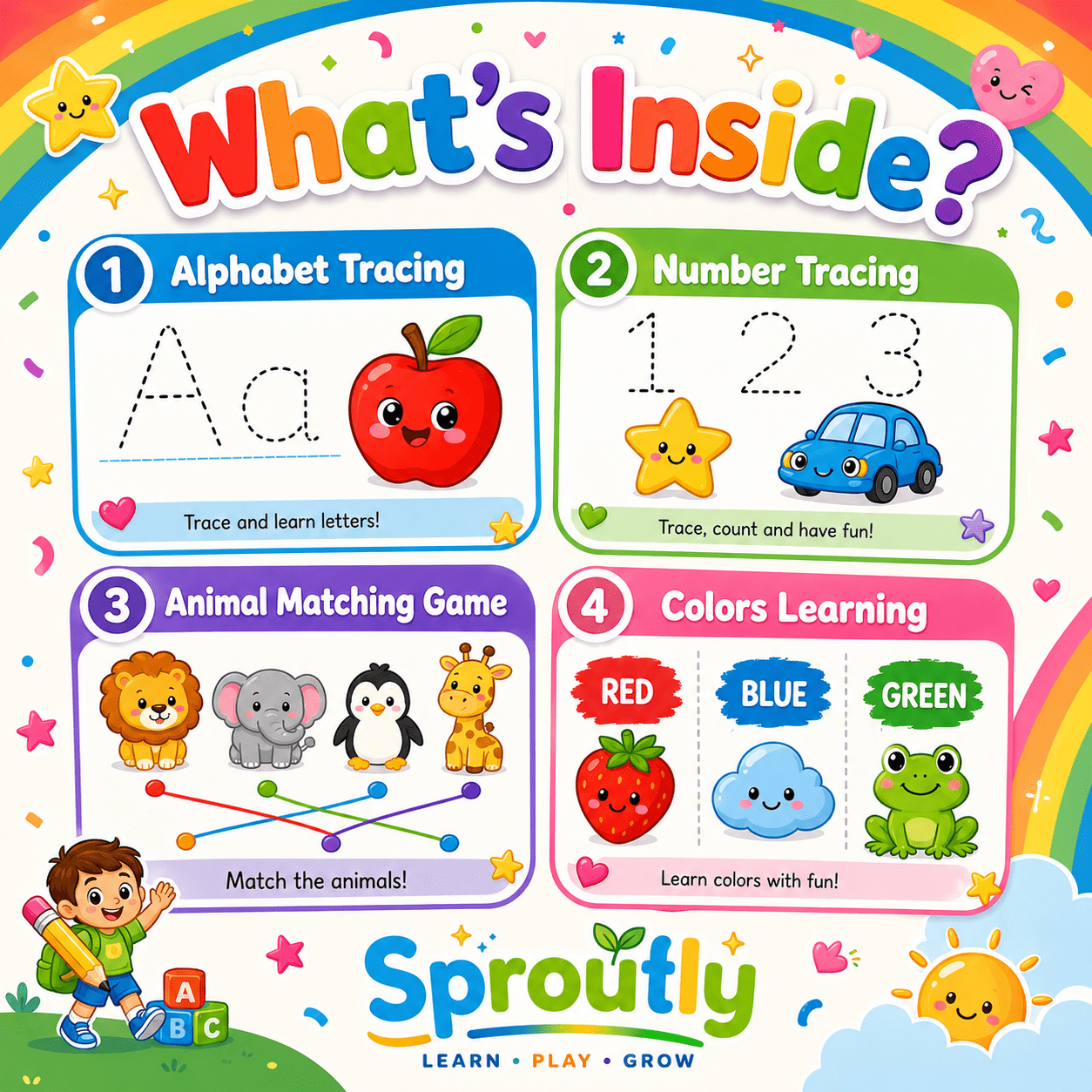 500,000+ Kids Educational Bundle PLR MRR, Printable Worksheets, Coloring Pages, Games, Preschool Learning Activities - sproutly