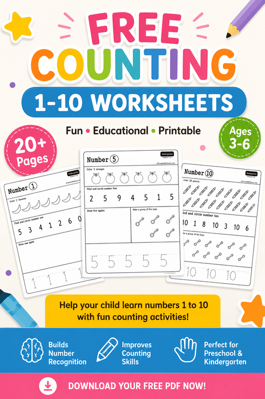 🎉 Free Counting 1–10 Worksheets PDF | Fun Preschool Number Practice - littlebloomworksheets.store/
