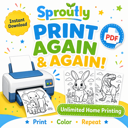 Mega Pack de Coloriage Enfants 3000+ Pages PDF, Livre de Coloriage Imprimable, Activités Créatives, Animaux Dinosaures Princesses, Téléchargement Instantané - sproutly