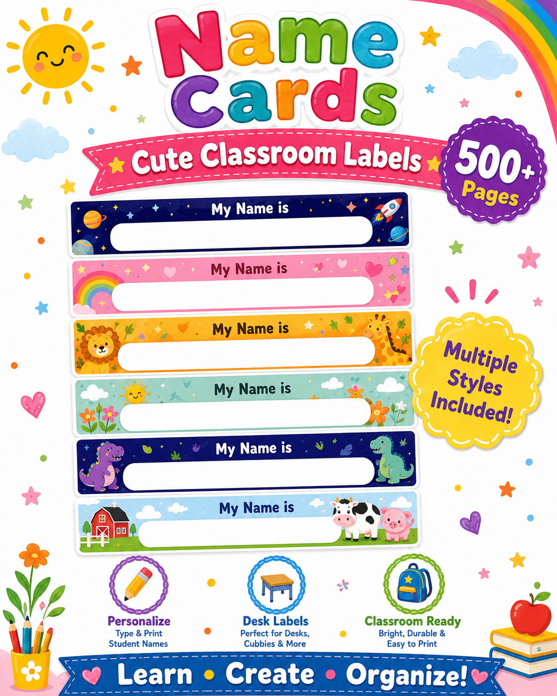 Preschool Classroom Worksheets Printable Bundle | 500+ Pages of Finger Puppets, Bracelets, Name Cards &amp; Assessment Tools for Pre-K &amp; Kindergarten - sproutly