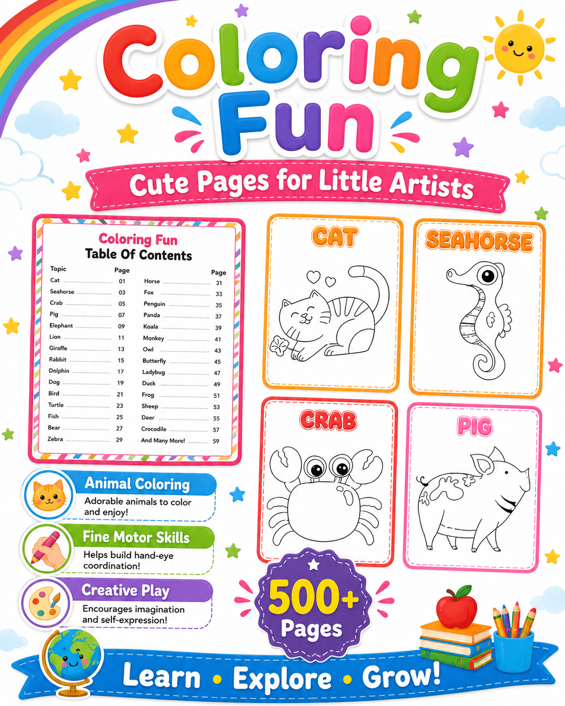 Preschool General Knowledge Worksheets Bundle | Weather, Colors & Geography for Ages 3–6 - littlebloomworksheets.store/