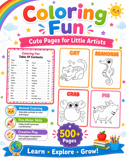 Preschool General Knowledge Worksheets Bundle | Weather, Colors & Geography for Ages 3–6 - littlebloomworksheets.store/