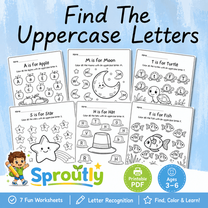 Preschool Learning Bundle, 600+ Printable Worksheets, Coloring, Tracing, Dot Marker, Alphabet, Numbers & Shapes PDF - sproutly