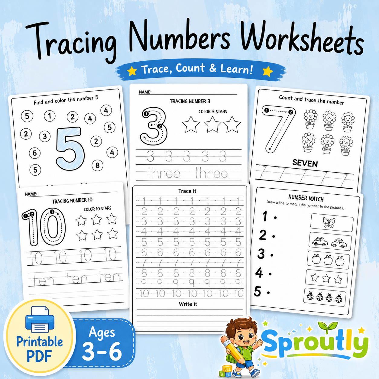 Preschool Learning Bundle, 600+ Printable Worksheets, Coloring, Tracing, Dot Marker, Alphabet, Numbers & Shapes PDF - sproutly