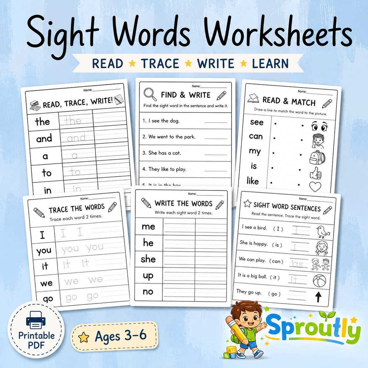 Preschool Learning Bundle, 600+ Printable Worksheets, Coloring, Tracing, Dot Marker, Alphabet, Numbers & Shapes PDF - sproutly