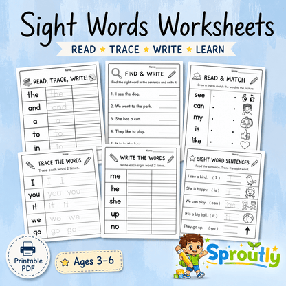 Preschool Learning Bundle, 600+ Printable Worksheets, Coloring, Tracing, Dot Marker, Alphabet, Numbers & Shapes PDF - sproutly