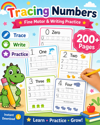 Preschool Math Worksheets Bundle | Numbers, Counting & Patterns for Ages 3–6 - littlebloomworksheets.store/